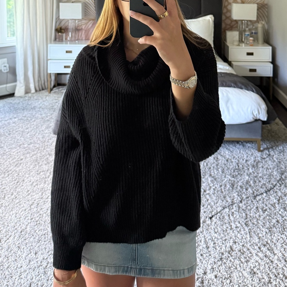 Cowl Neck Black Sweater